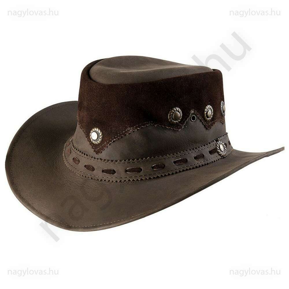 Randol`s barna bőr western kalap